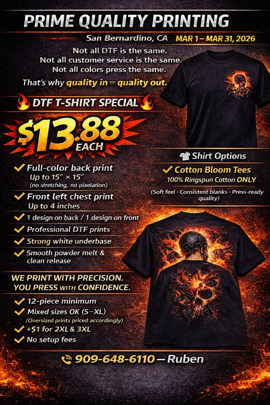12ct. Custom T-Shirt Printing – March Madness Special - Full Payment